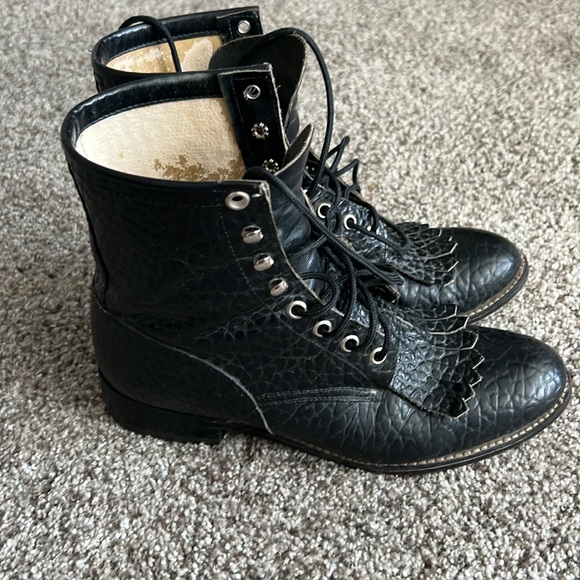Vintage Bullhide Justin Lace up boots. Not sure on size, fits like W 8.5, M7.5 - Picture 2 of 8